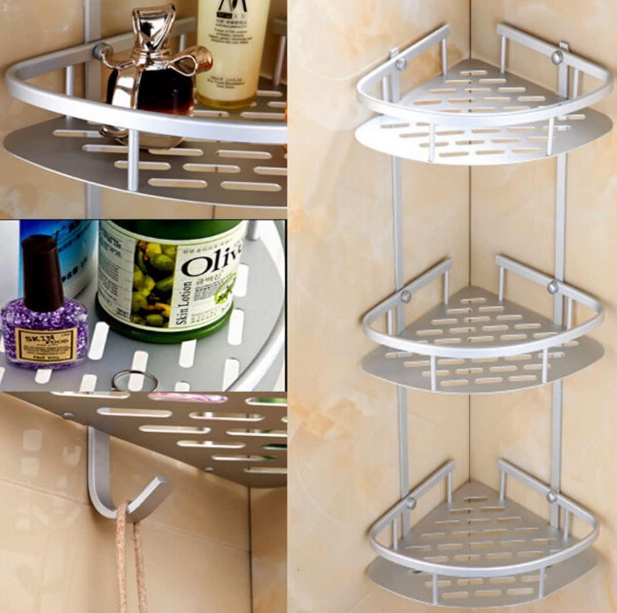 THREE LAYER ALUMINIUM CORNER BATHROOM SHELF