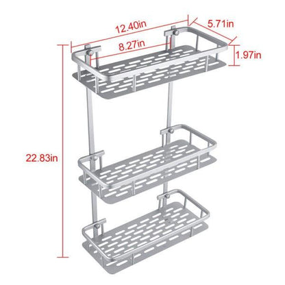 THREE LAYER ALUMINIUM STRAIGHT BATHROOM SHELF