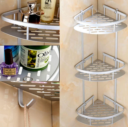 THREE LAYER ALUMINIUM CORNER BATHROOM SHELF