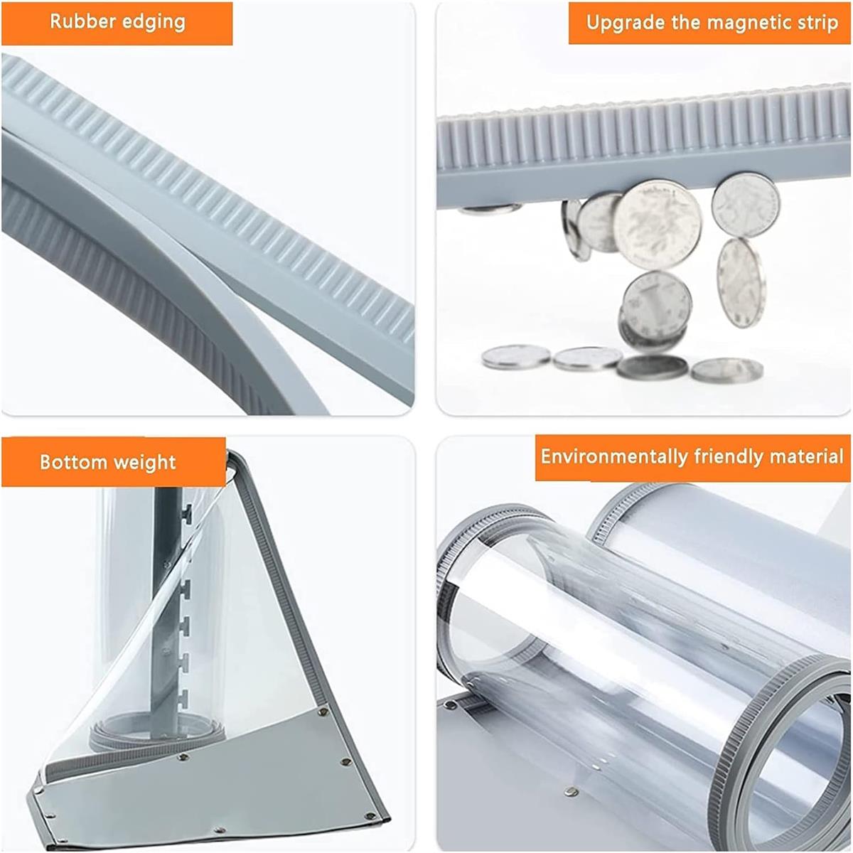 1MM MAGNETIC TRANSPARENT AC Air CONTROL CURTAINS - PER SQ FEET