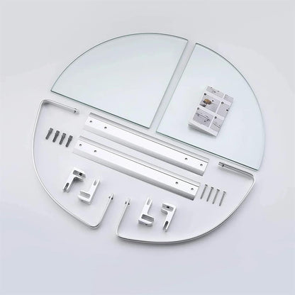 TWO LAYER ALUMINIUM GLASS CORNER BATHROOM SHELF