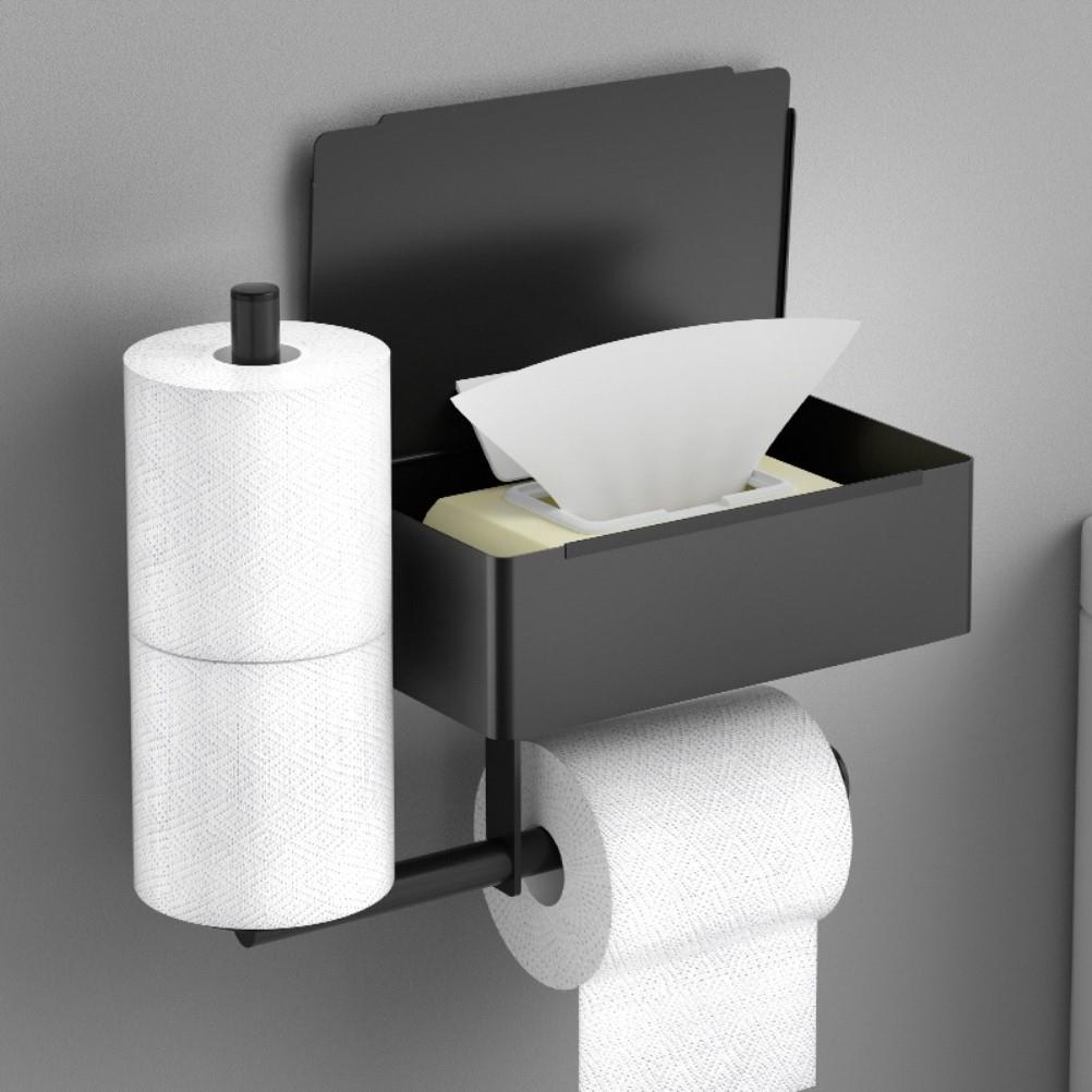 TOILET PAPER HOLDER WITH WET WIPE BOX