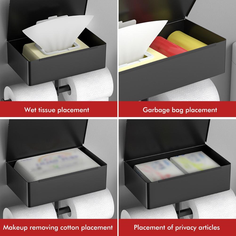 TOILET PAPER HOLDER WITH WET WIPE BOX