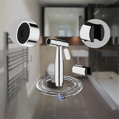 BRUSHED NICKEL STAINLESS STEEL MUSLIM SHOWER SET