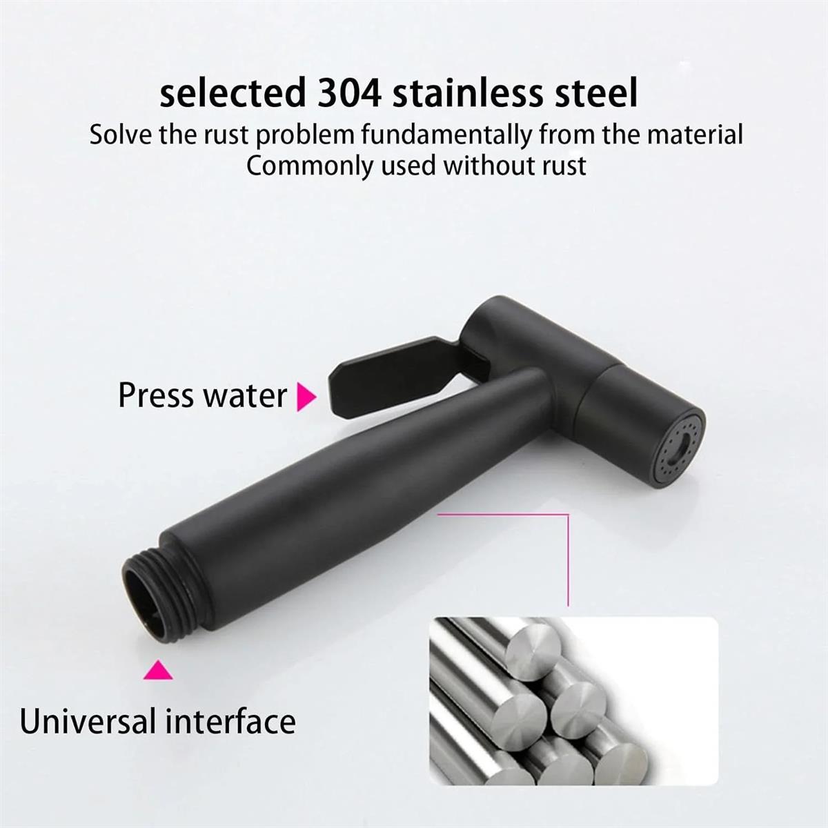 MATTE BLACK STAINLESS STEEL MUSLIM SHOWER HEAD