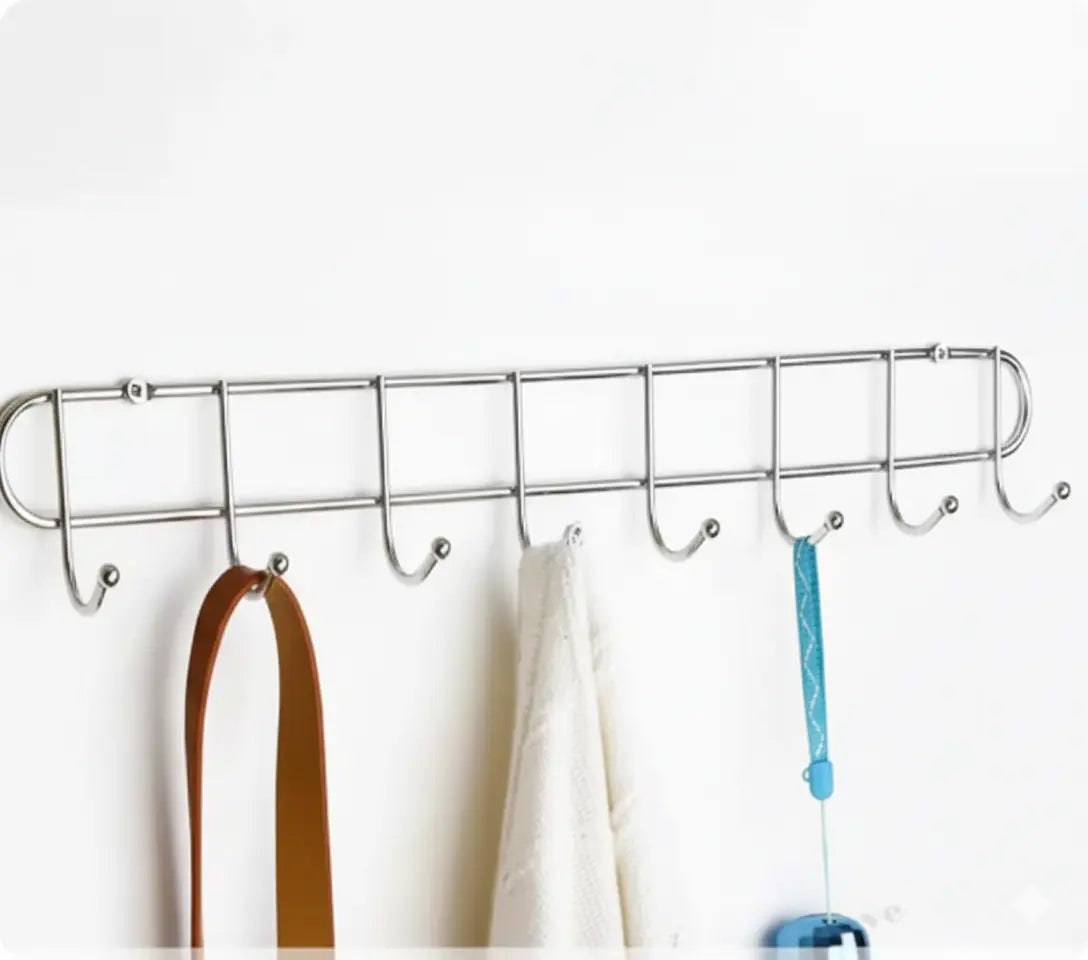 IRON WALL-MOUNTED KHUTTI | 8-HOOK CLOTH HANGER