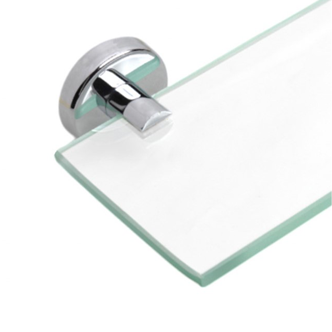 PREMIUM CHROME SILVER GLASS SHELF