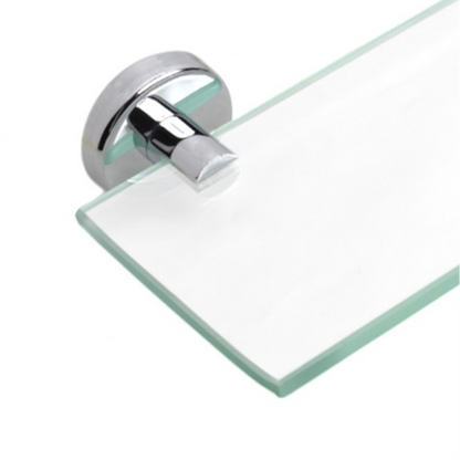 PREMIUM CHROME SILVER GLASS SHELF