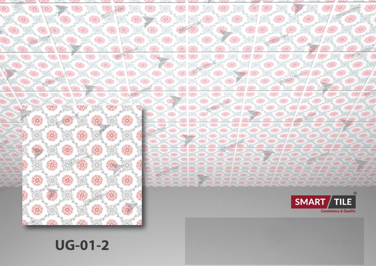 UG 01-2 - FALSE CEILING GYPSUM TILES WITH FITTING ACCESSORIES - PER SQ FT